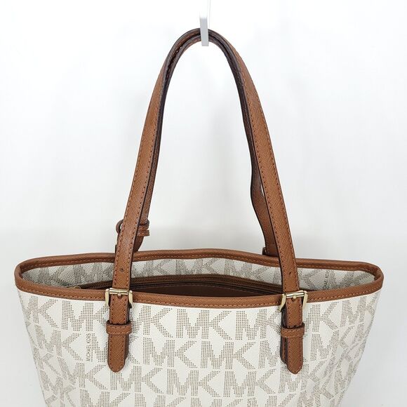 Michael Kors Jet Set Large Signature Tote Shoulder Bag Logo Womens - Picture 12 of 12